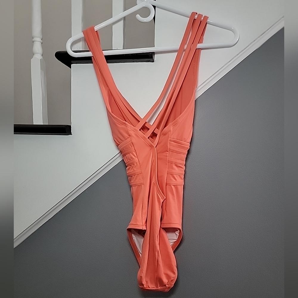 LA BLANCA Sz 6 Coral Reef Island Goddess Cross-back Swimsuit Retail $119 - Picture 6 of 7